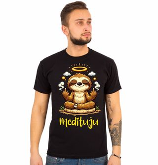 Obrázek 1 produktu Pánské tričko Svatý Lenochod Medituju