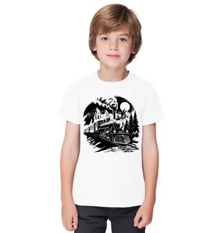 Obrázek 1 produktu Dětské tričko Parní Lokomotiva v Horách