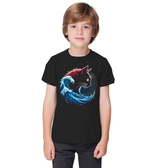 Obrázek 1 produktu Dětské tričko Kočka ve Vlnách Moře Blue Cat Wave