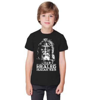 Obrázek 1 produktu Dětské tričko Turínské plátno By His Wounds We Are Healed Isaiah 53:5