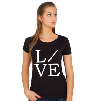 Obrázek 1 produktu Dámské tričko Láska k Flétně LOVE