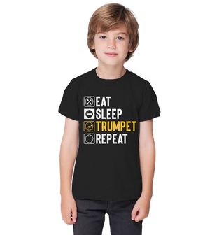Obrázek 1 produktu Dětské tričko Jez Spi Hraj na Trubku Opakuj Eat Sleep Trumpet Repeat