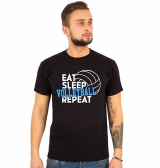 Obrázek 1 produktu Pánské tričko Jez Spi Hraj Volejbal Opakuj Eat Sleep Volleyball Repeat