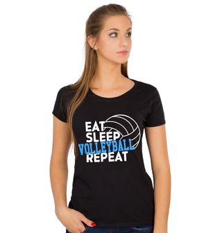 Obrázek 1 produktu Dámské tričko Jez Spi Hraj Volejbal Opakuj Eat Sleep Volleyball Repeat