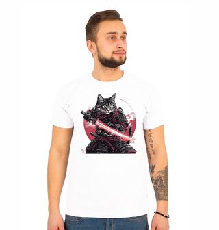 Obrázek 1 produktu Pánské tričko Kočičí Samuraj s Mečem