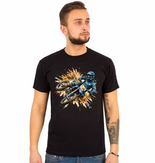 Obrázek 1 produktu Pánské tričko Motokros Modrý Jezdec
