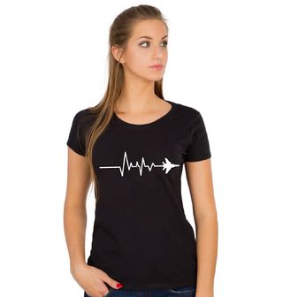Obrázek 1 produktu Dámské tričko Kardiogram a Stíhačka