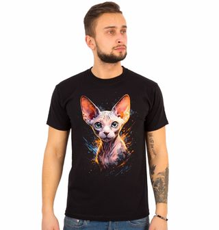 Obrázek 1 produktu Pánské tričko Růžová Kočka Sphynx