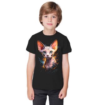 Obrázek 1 produktu Dětské tričko Růžová Kočka Sphynx