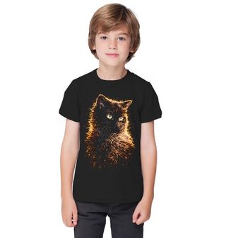 Obrázek 1 produktu Dětské tričko Černá Kudrnatá Kočka Selkirk Rex