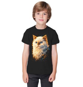Obrázek 1 produktu Dětské tričko Bílá Kudrnatá Kočka Selkirk Rex