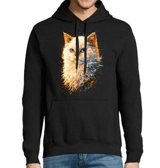 Obrázek 1 produktu Pánská mikina Bílá Kudrnatá Kočka Selkirk Rex