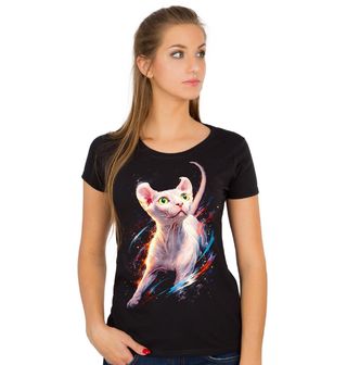 Obrázek 1 produktu Dámské tričko Růžová Bezsrstá Kočka Sphynx