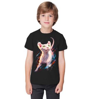 Obrázek 1 produktu Dětské tričko Růžová Bezsrstá Kočka Sphynx