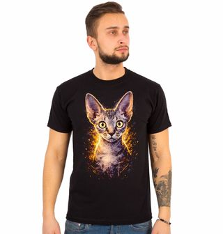 Obrázek 1 produktu Pánské tričko Zvědavá Kočka Devon Rex