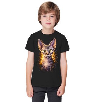 Obrázek 1 produktu Dětské tričko Zvědavá Kočka Devon Rex