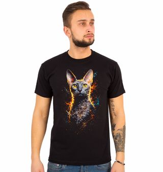 Obrázek 1 produktu Pánské tričko Šedá Kočka Devon Rex
