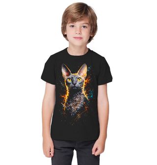Obrázek 1 produktu Dětské tričko Šedá Kočka Devon Rex