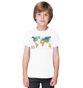 Obrázek 1 produktu Dětské tričko Mapa světa Klimatické Pásy