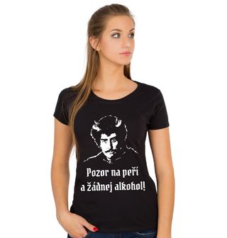 Obrázek 1 produktu Dámské tričko Čert Pozor na peří a žádnej alkohol!