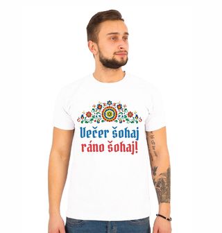 Obrázek 1 produktu Pánské tričko Moravský Folkor Večer šohaj, ráno šohaj