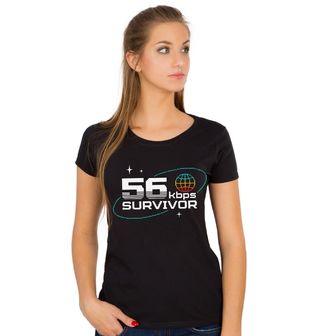 Obrázek 1 produktu Dámské tričko Přežil jsem 56 kbps Internet Survivor