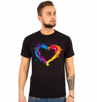 Obrázek 1 produktu Pánské tričko Barevné Srdce Lásky Splash Heart