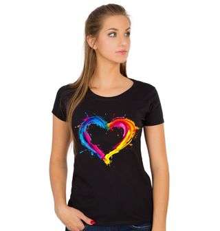 Obrázek 1 produktu Dámské tričko Barevné Srdce Lásky Splash Heart