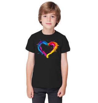 Obrázek 1 produktu Dětské tričko Barevné Srdce Lásky Splash Heart