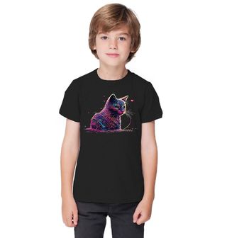 Obrázek 1 produktu Dětské tričko Neonová Kočka Cyber Art