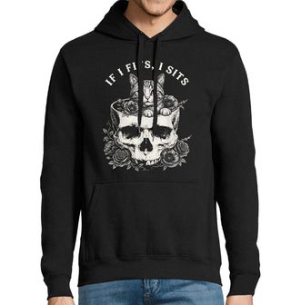 Obrázek 1 produktu Pánská mikina Kočka v Lebce Když se vejdu, tak si sednu