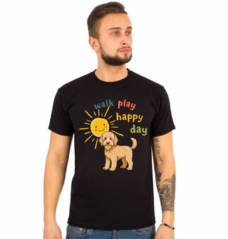 Obrázek 1 produktu Pánské tričko Goldendoodle na Procházce Walk Play Happy Day