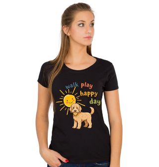Obrázek 1 produktu Dámské tričko Goldendoodle na Procházce Walk Play Happy Day