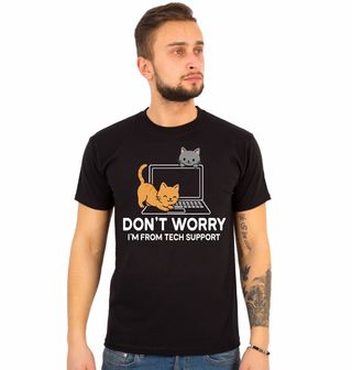 Obrázek 1 produktu Pánské tričko Kočičí IT Podpora Tech Support