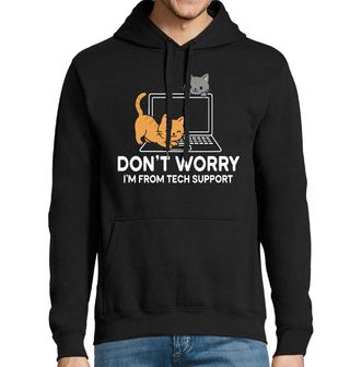 Obrázek 1 produktu Pánská mikina Kočičí IT Podpora Tech Support