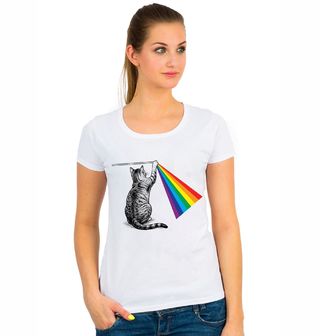 Obrázek 1 produktu Dámské tričko Kočka s Duhou Dark Side of the Moon