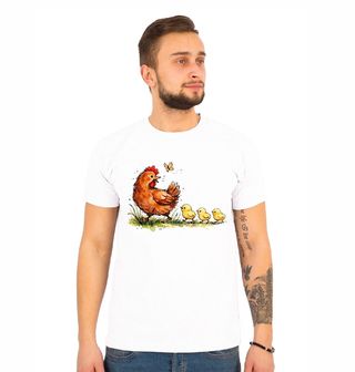 Obrázek 1 produktu Pánské tričko Slepičí Maminka s Kuřaty