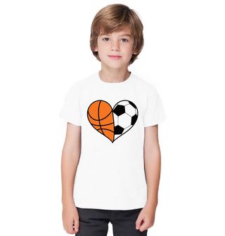 Obrázek 1 produktu Dětské tričko Srdce Sportovce Fotbal a Basketbal