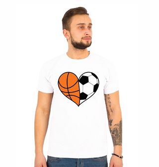 Obrázek 1 produktu Pánské tričko Srdce Sportovce Fotbal a Basketbal