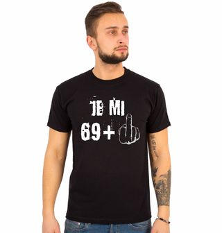 Obrázek 1 produktu Pánské tričko Je mi 69 + 1 Prostředníček Sedmdesátiny
