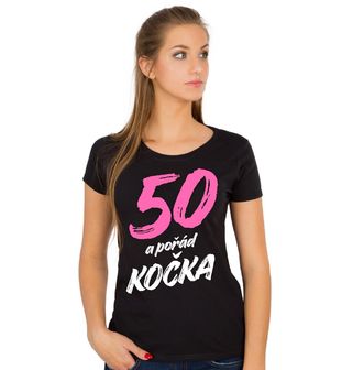 Obrázek 1 produktu Dámské tričko 50 a pořád Kočka