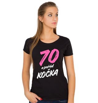 Obrázek 1 produktu Dámské tričko 70 a pořád Kočka