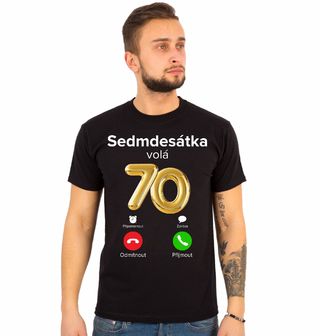 Obrázek 1 produktu Pánské tričko Sedmdesátka volá Phone Call