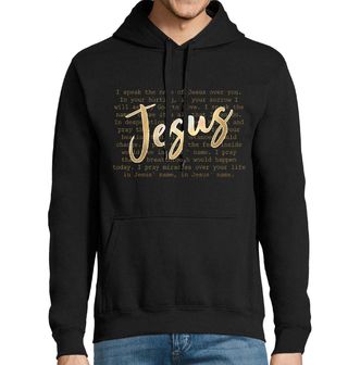 Obrázek 1 produktu Pánská mikina Zlatý Nápis Ježíš Jesus