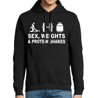 Obrázek 1 produktu Pánská mikina Sex, Váhy a Proteinové Shaky Sex Weights and Protein Shakes