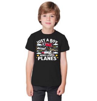 Obrázek 1 produktu Dětské tričko Kluk, který miluje Letadla Just a Boy Who Loves Planes