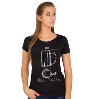 Obrázek 1 produktu Dámské tričko Pivní sklenice Patent W. C. Kinga
