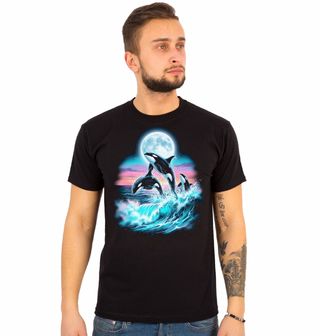 Obrázek 1 produktu Pánské tričko Skákající Kosatky pod Měsícem