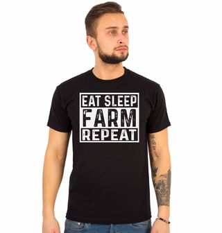 Obrázek 1 produktu Pánské tričko Jez Spi Farmař a Opakuj Eat Sleep Farm Repeat