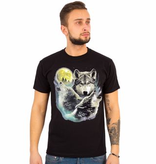 Obrázek 1 produktu Pánské tričko Tři Vlci Vyjící Na Měsíc